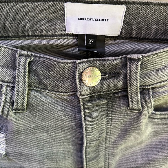 Current/Elliott ~Women’s Ultra High Waist Skinny Jeans Gray Fade Out Destroy 27 - Picture 4 of 16